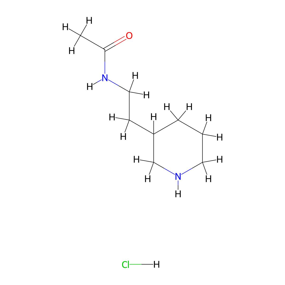 N-[2-(piperidin-3-yl)ethyl]acetamide hydrochloride molecular structure, CAS 1361113-52-1