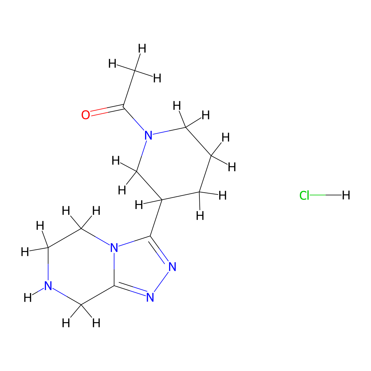 1-[3-(5,6,7,8-Tetrahydro-[1,2,4]triazolo[4,3-a]pyrazin-3-yl)-piperidin-1-yl]-ethanone hydrochloride molecular structure, CAS 1361113-75-8
