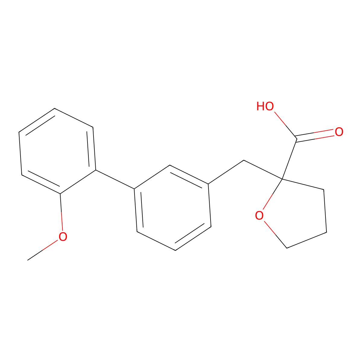 2-[[3-(2-Methoxyphenyl)phenyl]methyl]oxolane-2-carboxylic acid molecular structure, CAS 1361113-80-5