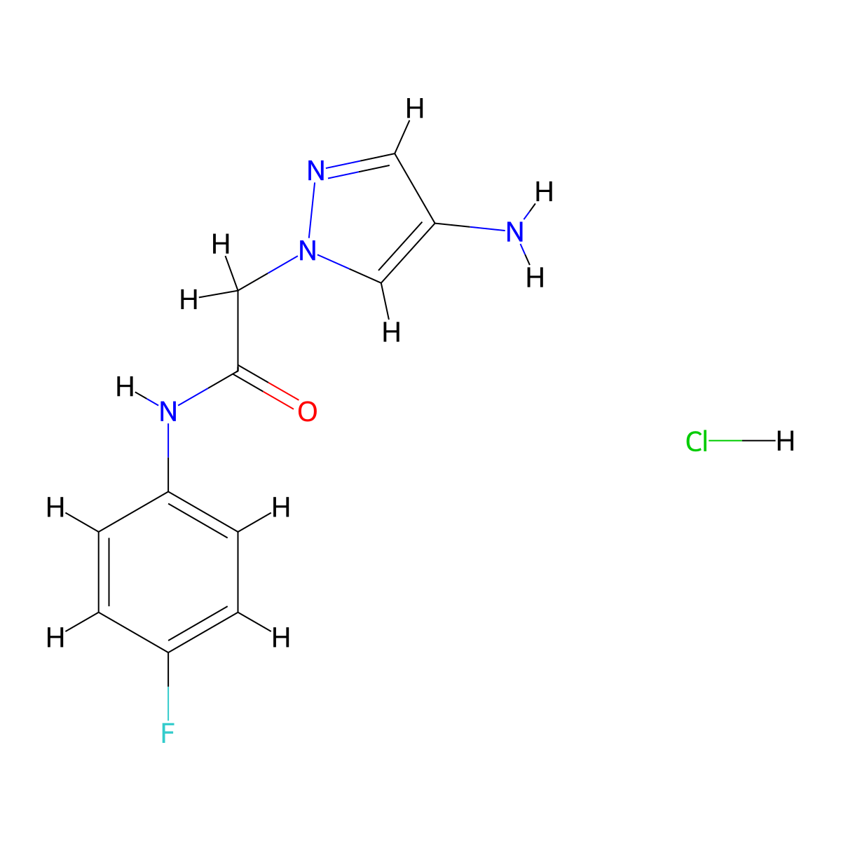 2-(4-Amino-pyrazol-1-yl)-N-(4-fluoro-phenyl)-acetamide hydrochloride molecular structure, CAS 1361113-82-7