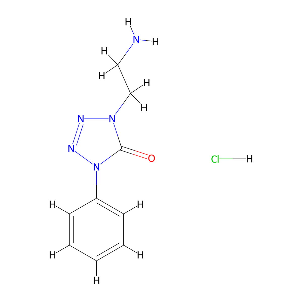 1-(2-Amino-ethyl)-4-phenyl-1,4-dihydro-tetrazol-5-one hydrochloride molecular structure, CAS 1361114-09-1
