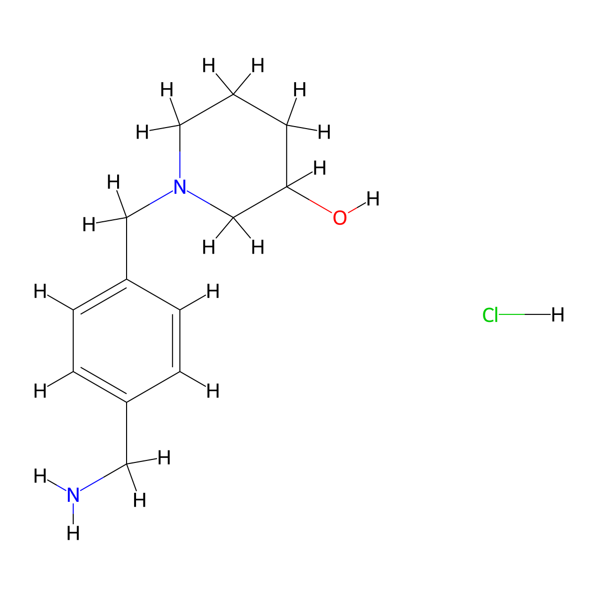 1-(4-Aminomethyl-benzyl)-piperidin-3-ol hydrochloride molecular structure, CAS 1361114-17-1