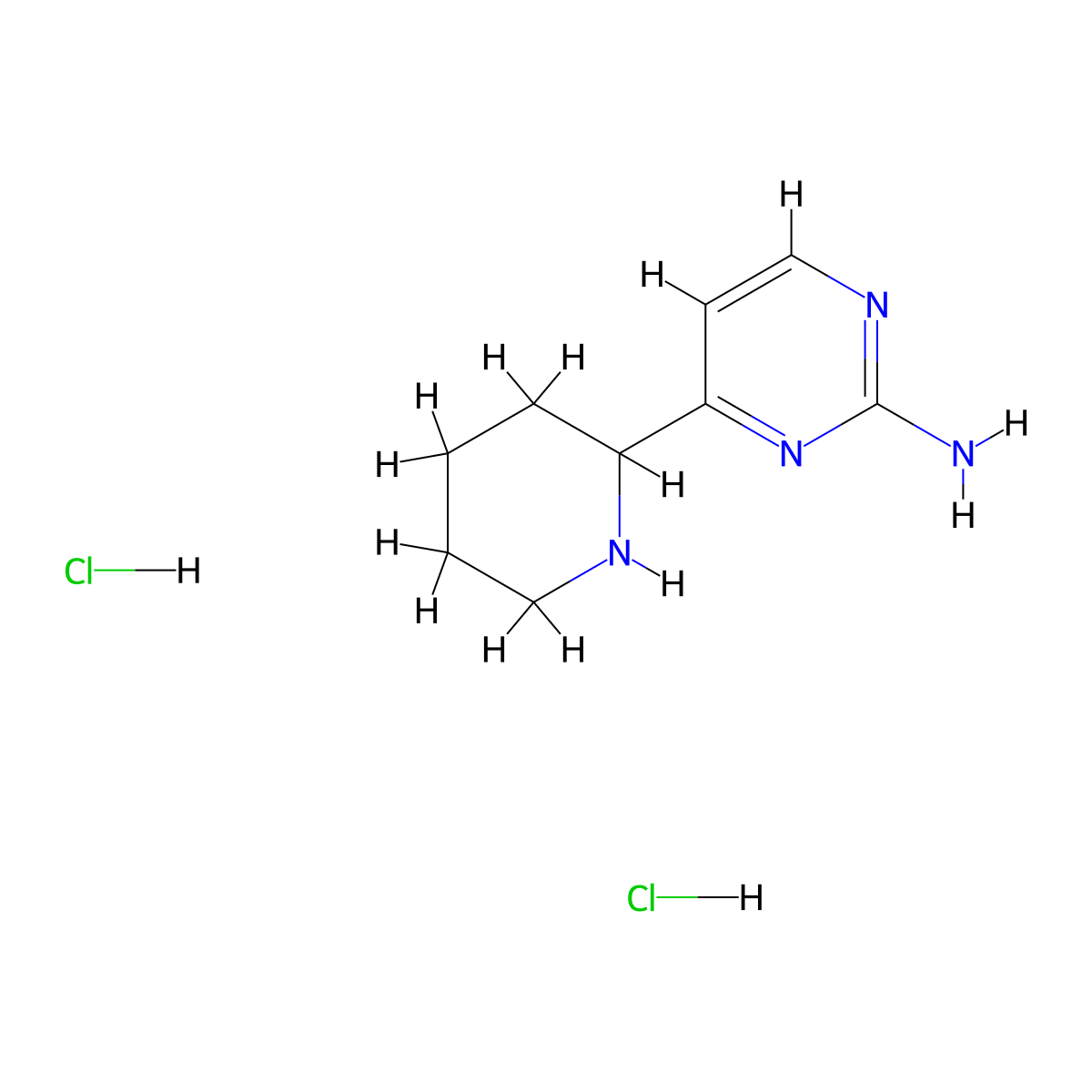 4-(Piperidin-2-yl)pyrimidin-2-amine dihydrochloride molecular structure, CAS 1361114-20-6