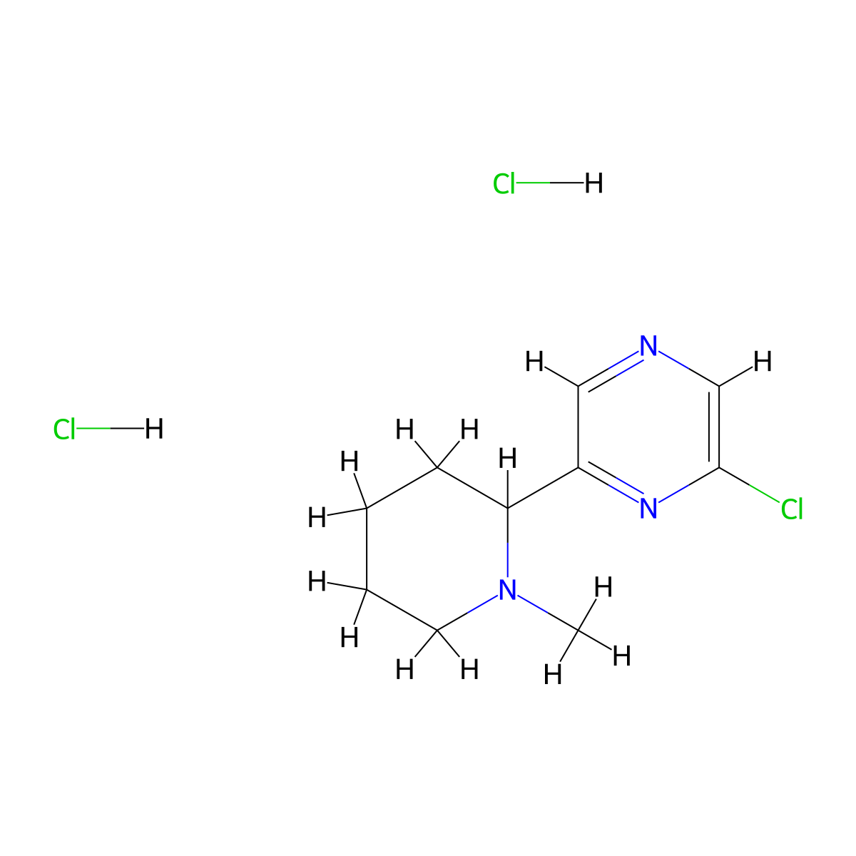2-Chloro-6-(1-methylpiperidin-2-yl)pyrazine dihydrochloride molecular structure, CAS 1361114-21-7