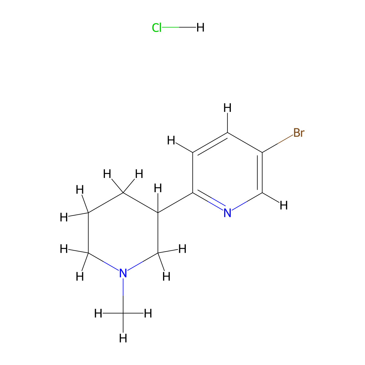 5-Bromo-2-(1-methylpiperidin-3-yl)pyridine hydrochloride molecular structure, CAS 1361114-41-1