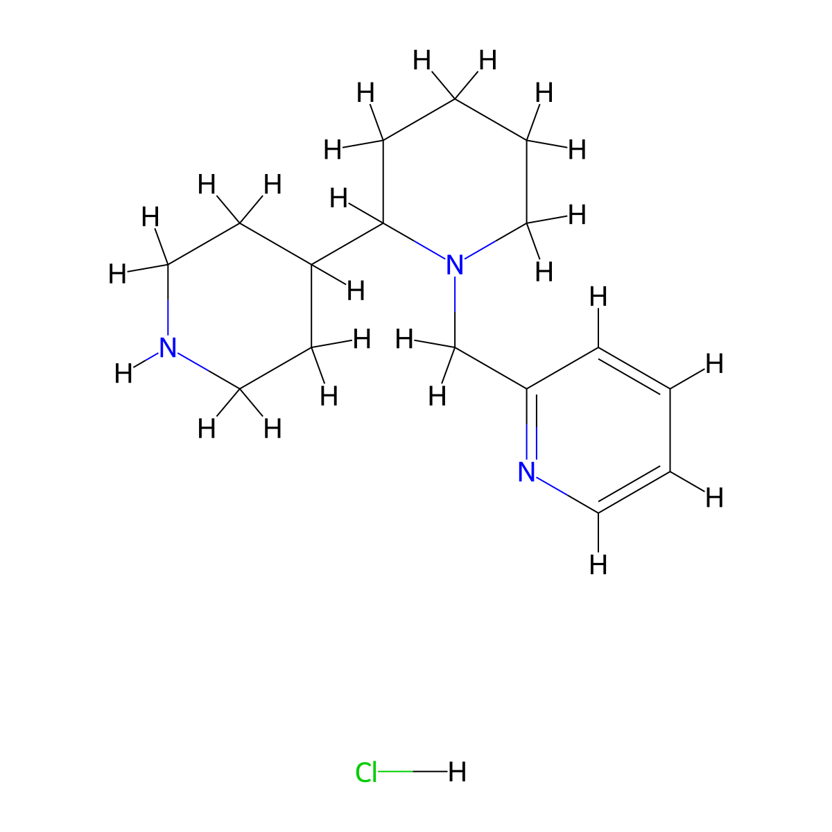 1-Pyridin-2-ylmethyl-[2,4']bipiperidinylhydrochloride molecular structure, CAS 1361114-46-6