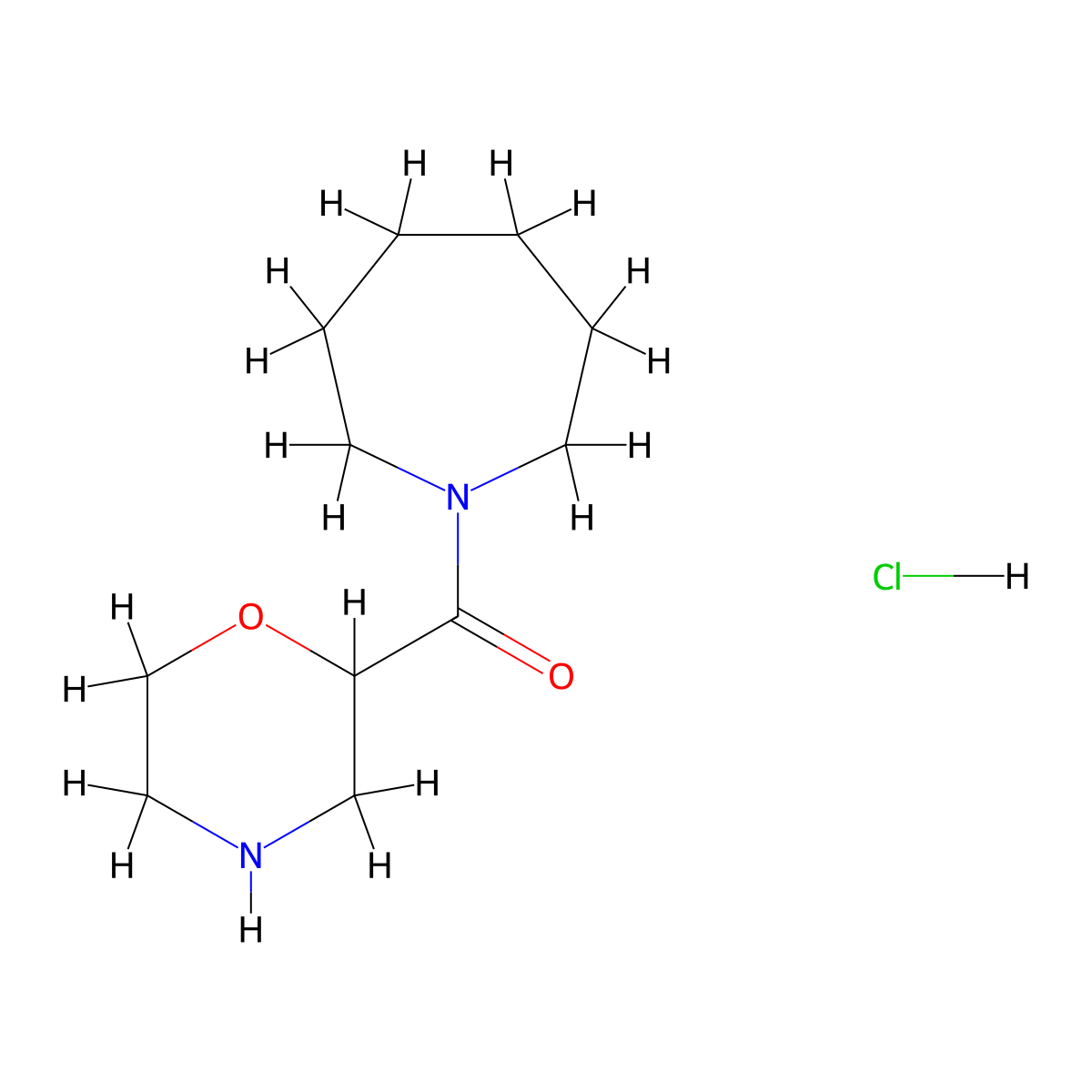 Azepan-1-yl-morpholin-2-yl-methanone hydrochloride molecular structure, CAS 1361114-58-0