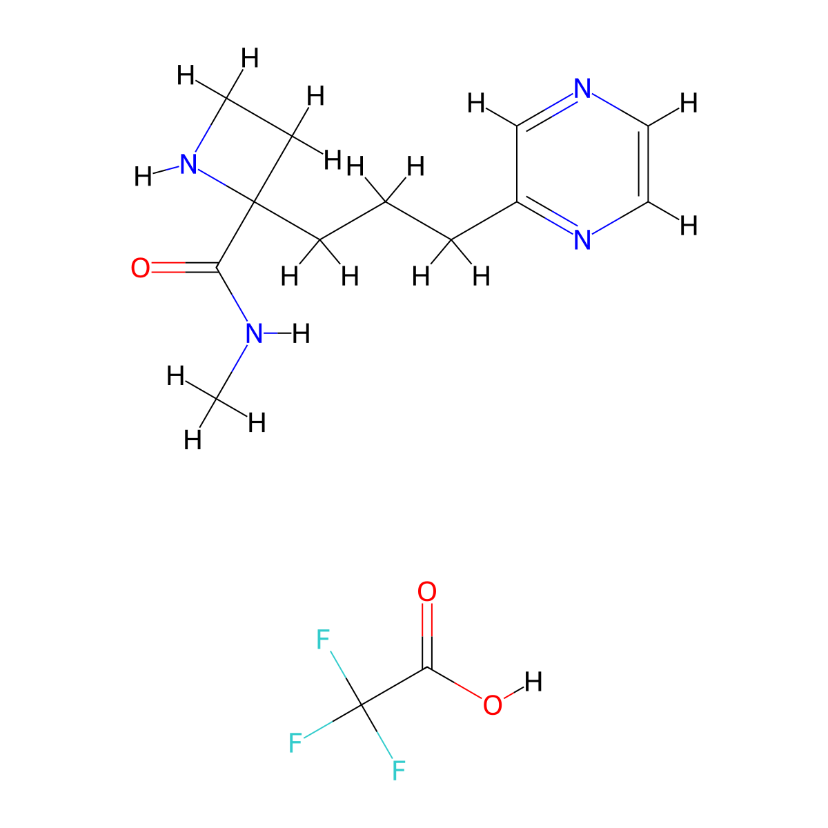 2-(3-Pyrazin-2-yl-propyl)-azetidine-2-carboxylic acidmethylamide trifluoroacetic acid salt molecular structure, CAS 1361114-59-1