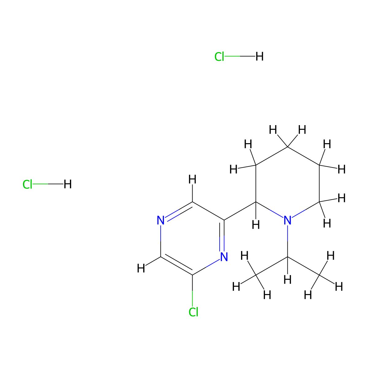2-Chloro-6-(1-isopropylpiperidin-2-yl)pyrazine dihydrochloride molecular structure, CAS 1361114-61-5