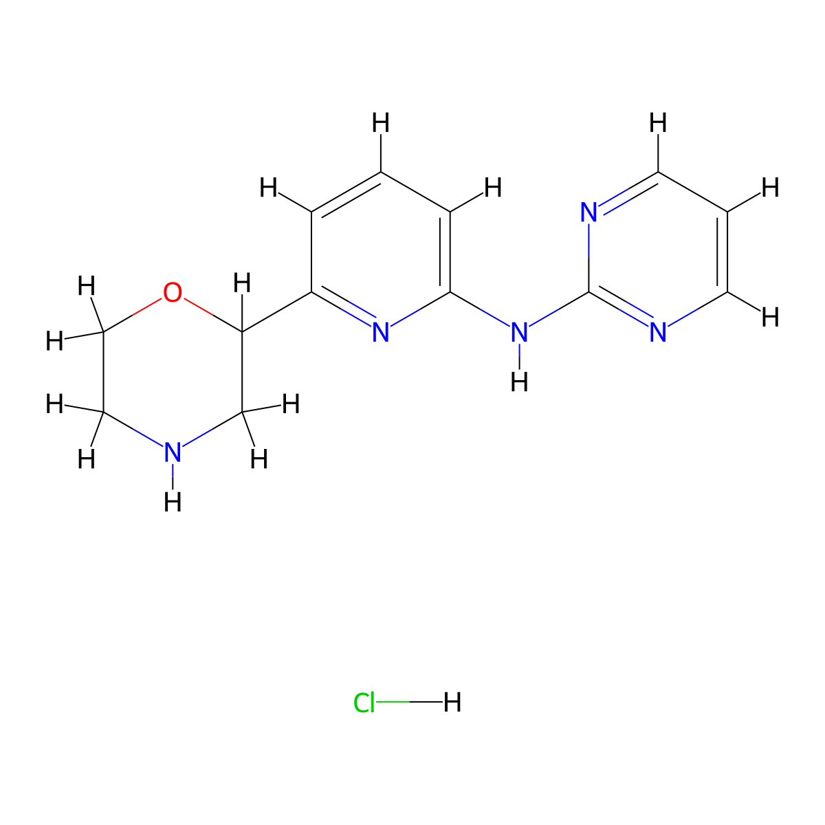 (6-Morpholin-2-yl-pyridin-2-yl)-pyrimidin-2-yl-amine hydrochloride molecular structure, CAS 1361114-67-1