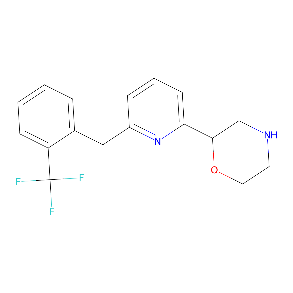 2-(6-(2-(Trifluoromethyl)benzyl)pyridin-2-yl)morpholine molecular structure, CAS 1361114-74-0