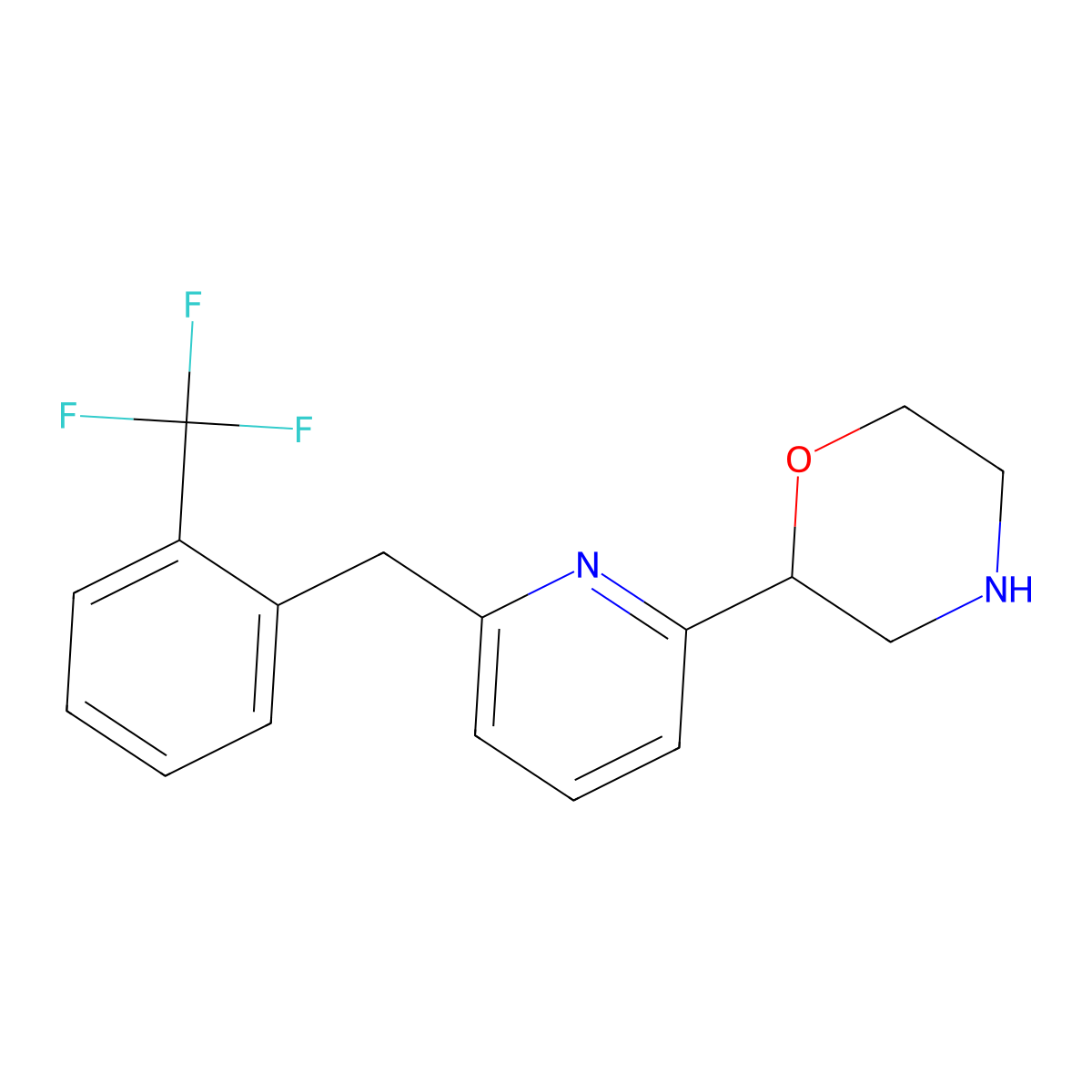 2-(6-(2-(Trifluoromethyl)benzyl)pyridin-2-yl)morpholine molecular structure, CAS 1361114-74-0
