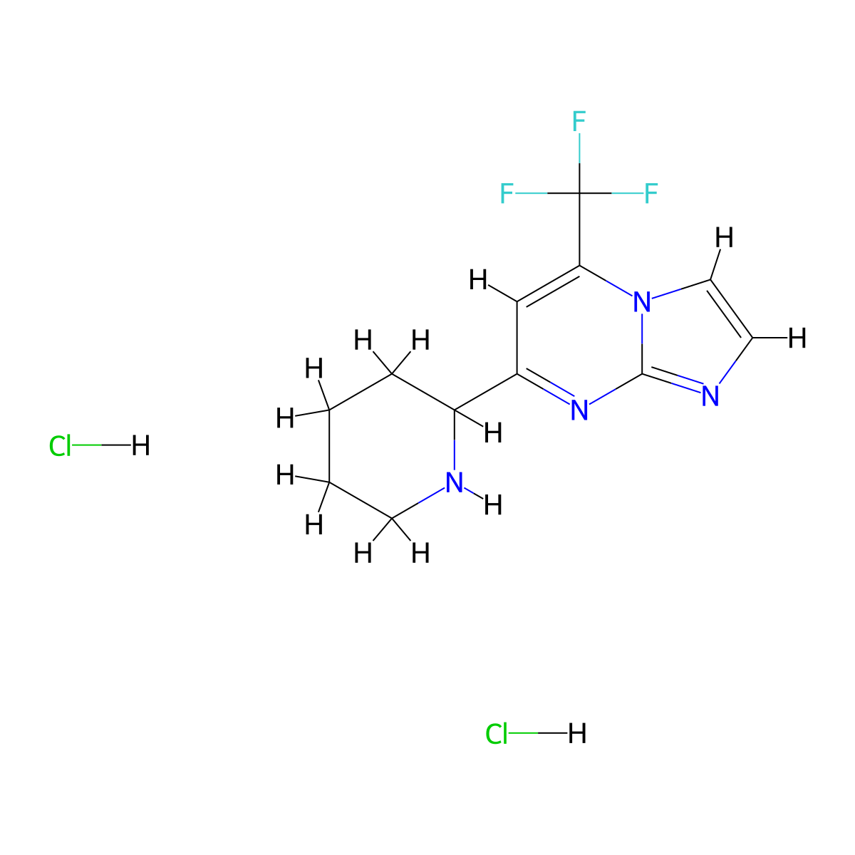 7-(Piperidin-2-yl)-5-(trifluoromethyl)imidazo[1,2-a]pyrimidine dihydrochloride molecular structure, CAS 1361114-75-1