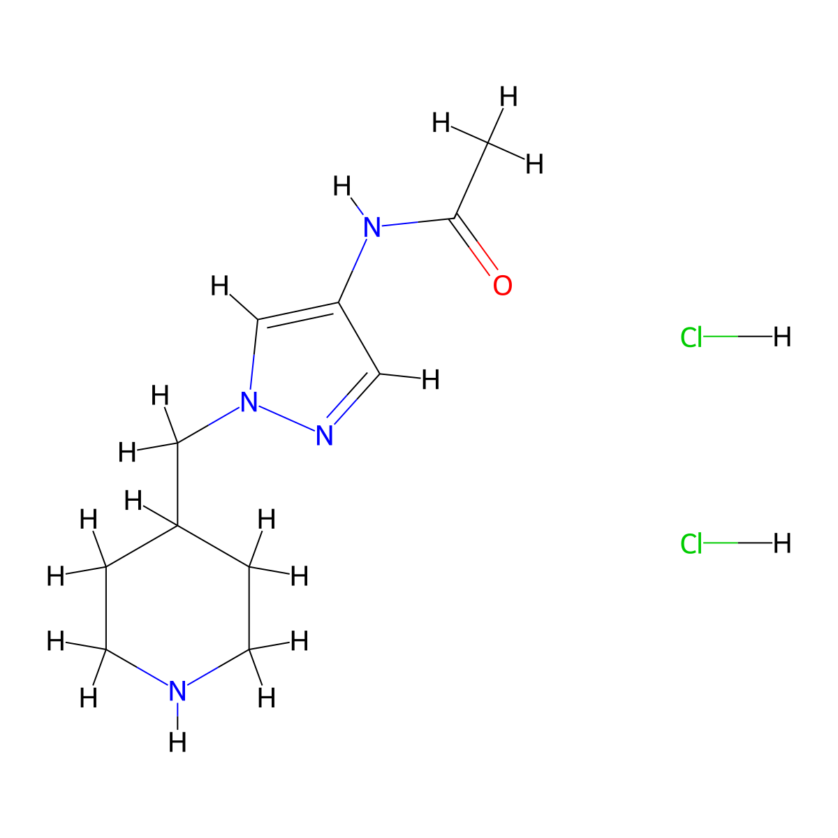 N-(1-Piperidin-4-ylmethyl-1H-pyrazol-4-yl)-acetamide dihydrochloride molecular structure, CAS 1361114-77-3