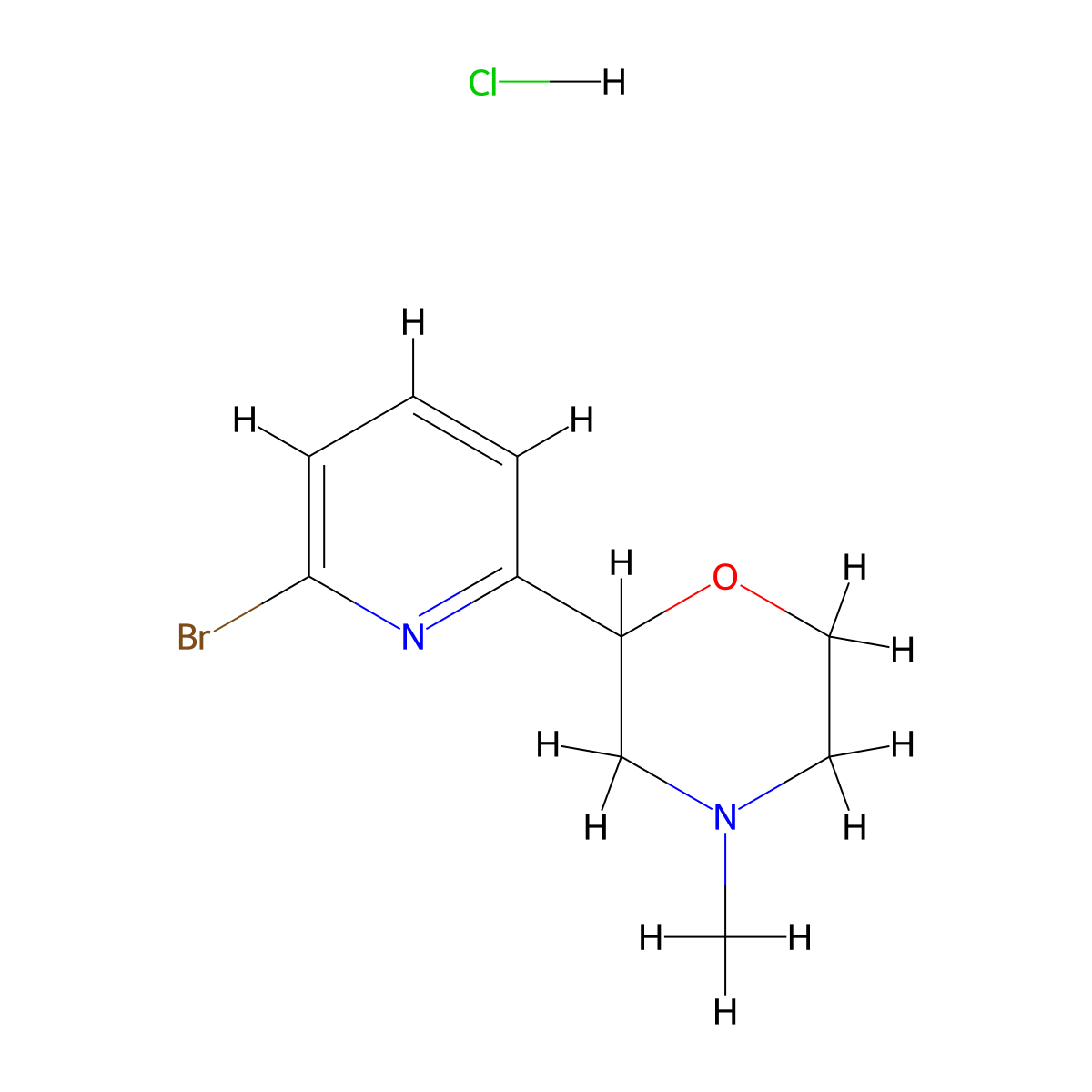 2-(6-Bromopyridin-2-yl)-4-methylmorpholine hydrochloride molecular structure, CAS 1361114-78-4