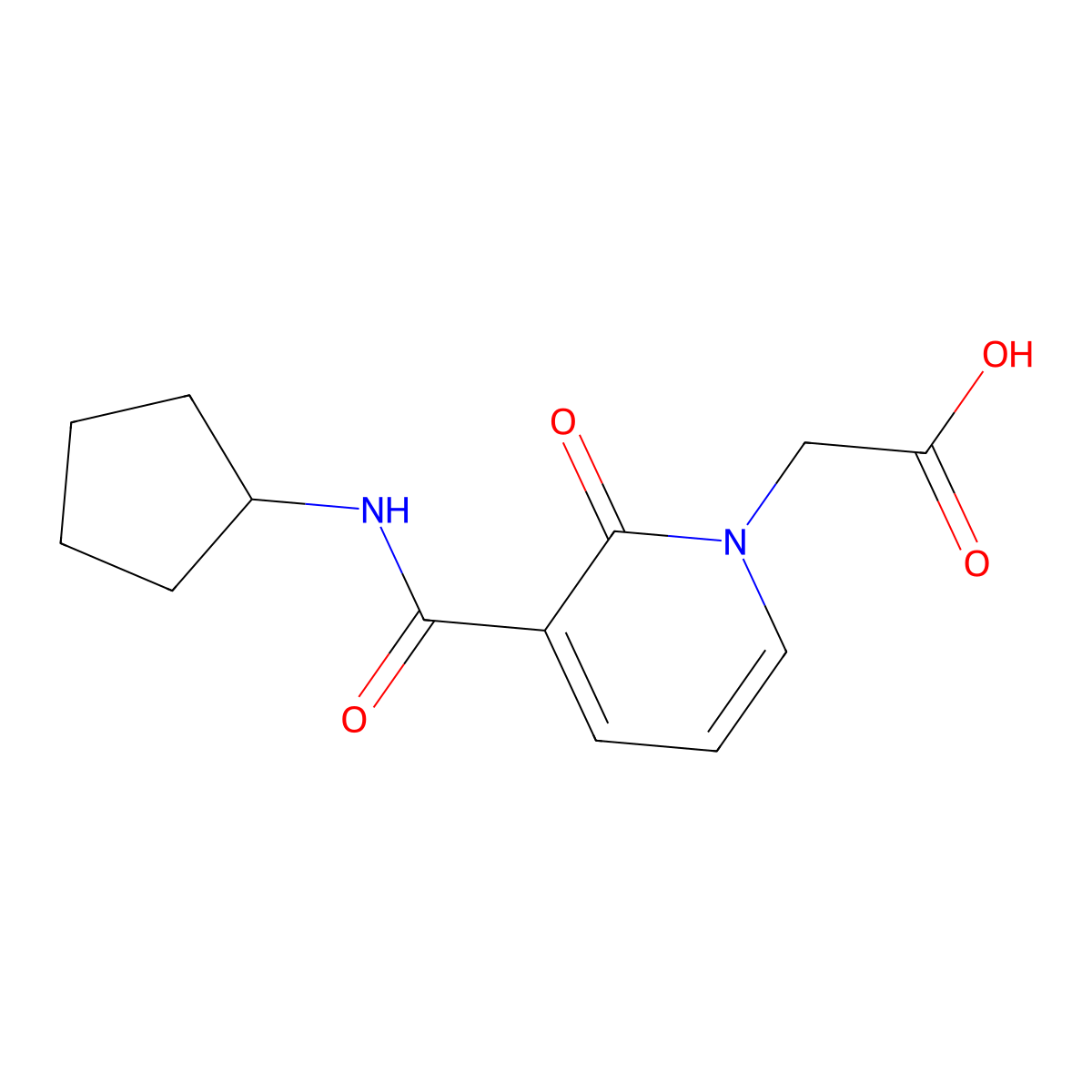 (3-Cyclopentylcarbamoyl-2-oxo-2H-pyridin-1-yl)-acetic acid molecular structure, CAS 1361114-86-4