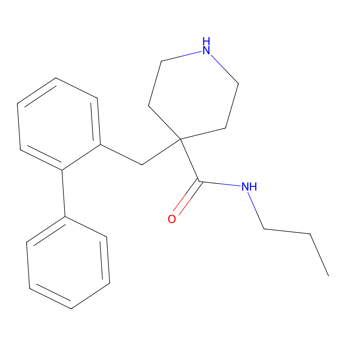 4-[(2-phenylphenyl)methyl]-N-propylpiperidine-4-carboxamide molecular structure, CAS 1361114-91-1