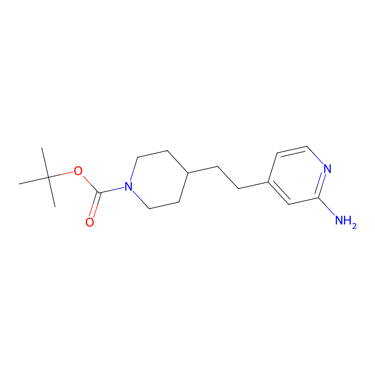 tert-Butyl 4-(2-(2-aminopyridin-4-yl)ethyl)piperidine-1-carboxylate molecular structure, CAS 1361114-97-7