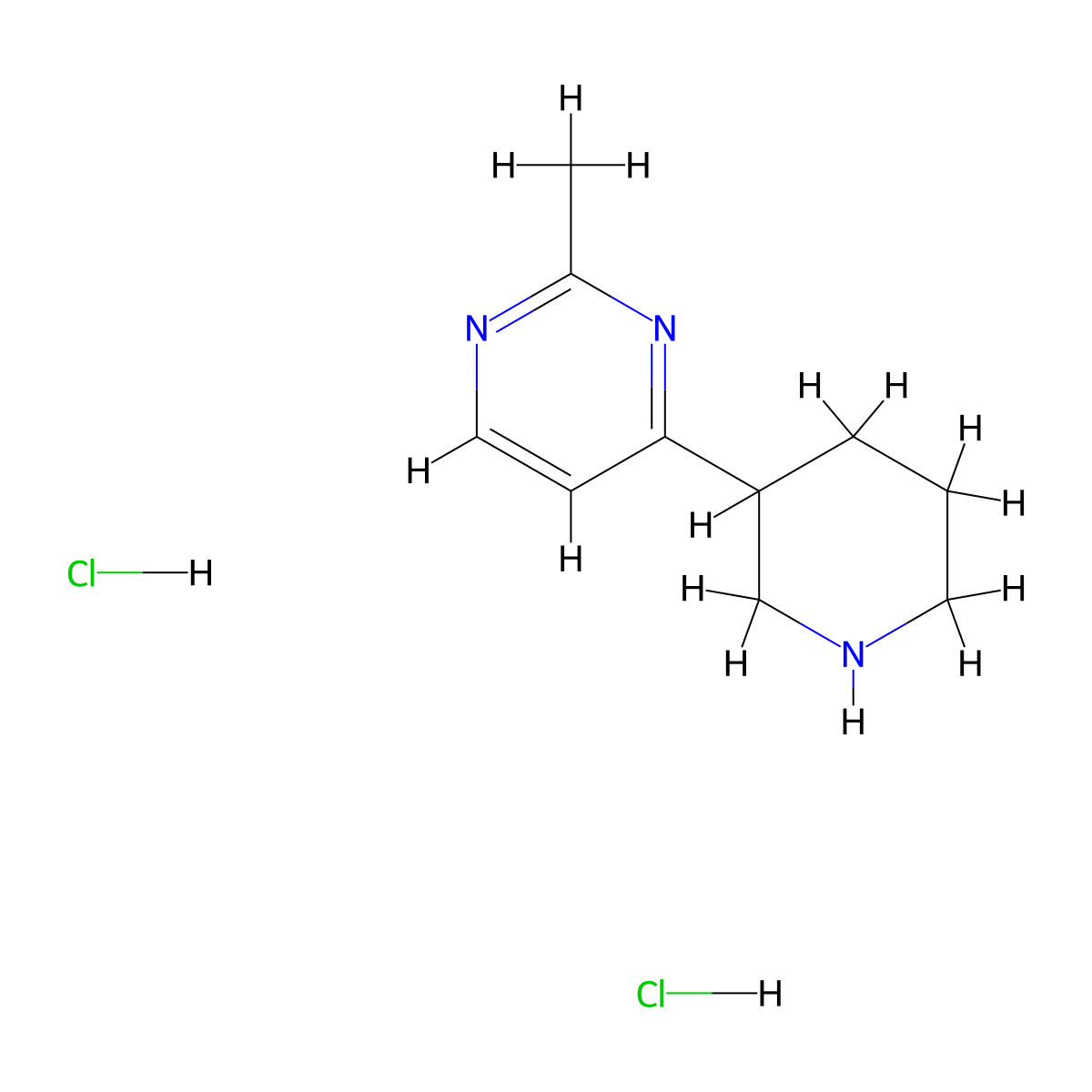 2-Methyl-4-(piperidin-3-yl)pyrimidine dihydrochloride molecular structure, CAS 1361115-11-8