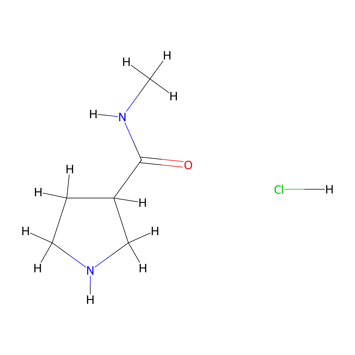 N-methylpyrrolidine-3-carboxamide hydrochloride molecular structure, CAS 1361115-18-5
