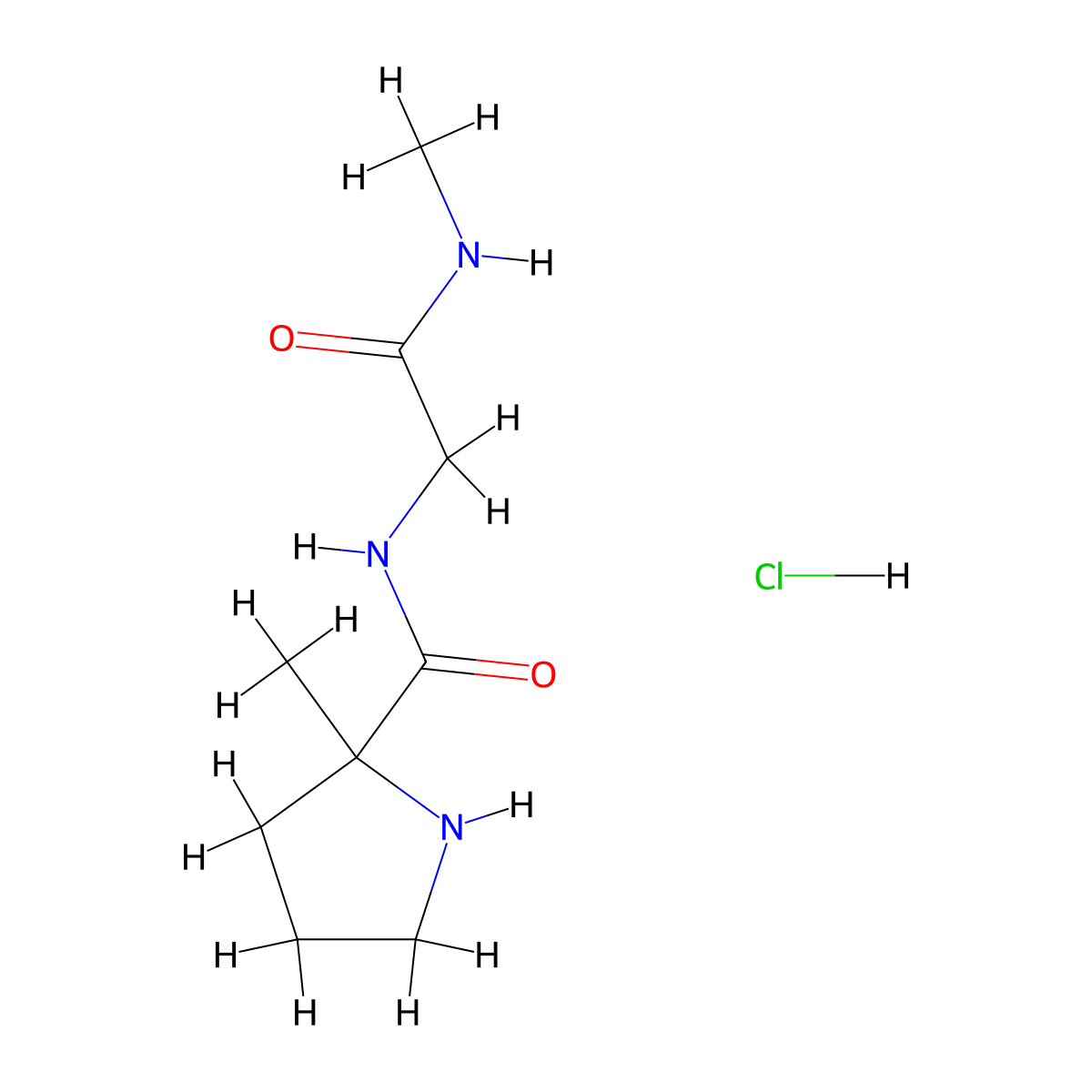 2-Methyl-pyrrolidine-2-carboxylic acidmethylcarbamoylmethyl-amide hydrochloride molecular structure, CAS 1361115-24-3