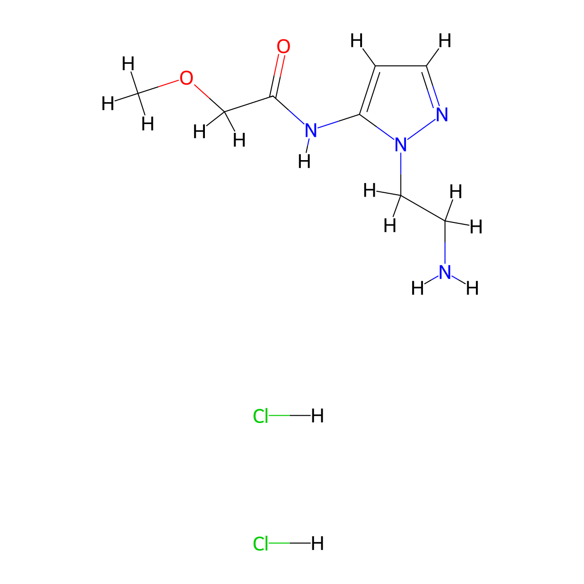 N-[2-(2-Amino-ethyl)-2H-pyrazol-3-yl]-2-methoxy-acetamide dihydrochloride molecular structure, CAS 1361115-37-8