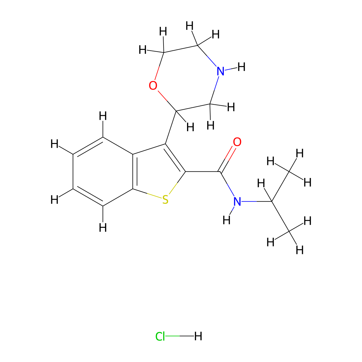 3-Morpholin-2-yl-benzo[b]thiophene-2-carboxylic acidisopropylamide hydrochloride molecular structure, CAS 1361115-41-4