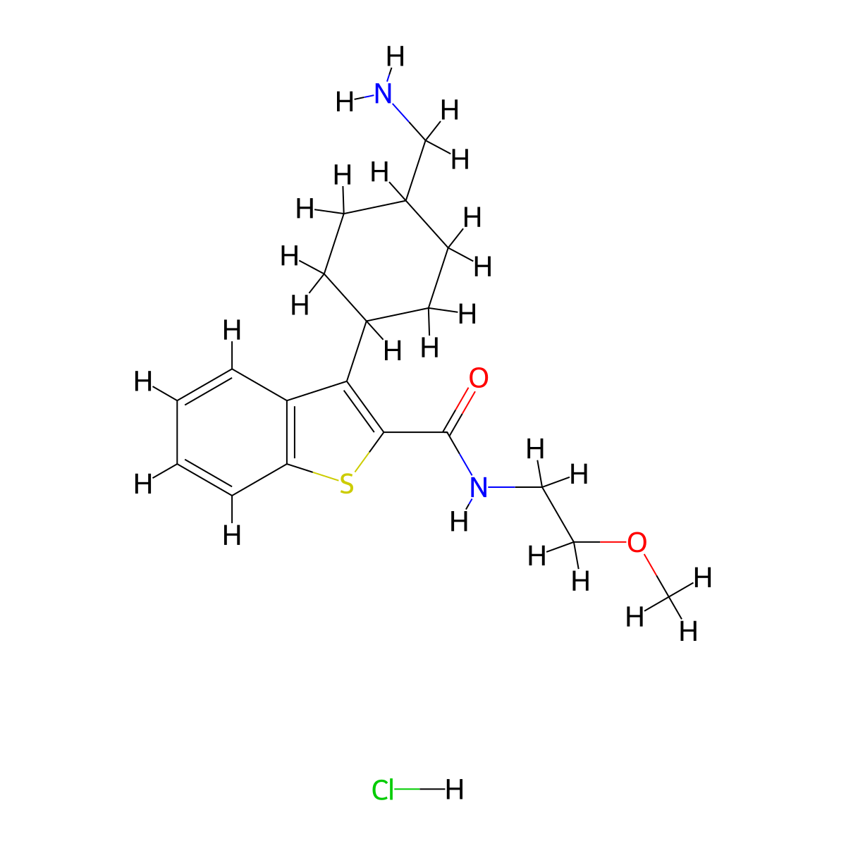 3-(4-Aminomethyl-cyclohexyl)-benzo[b]thiophene-2-carboxylic acid (2-methoxy-ethyl)-amide hydrochloride molecular structure, CAS 1361115-42-5
