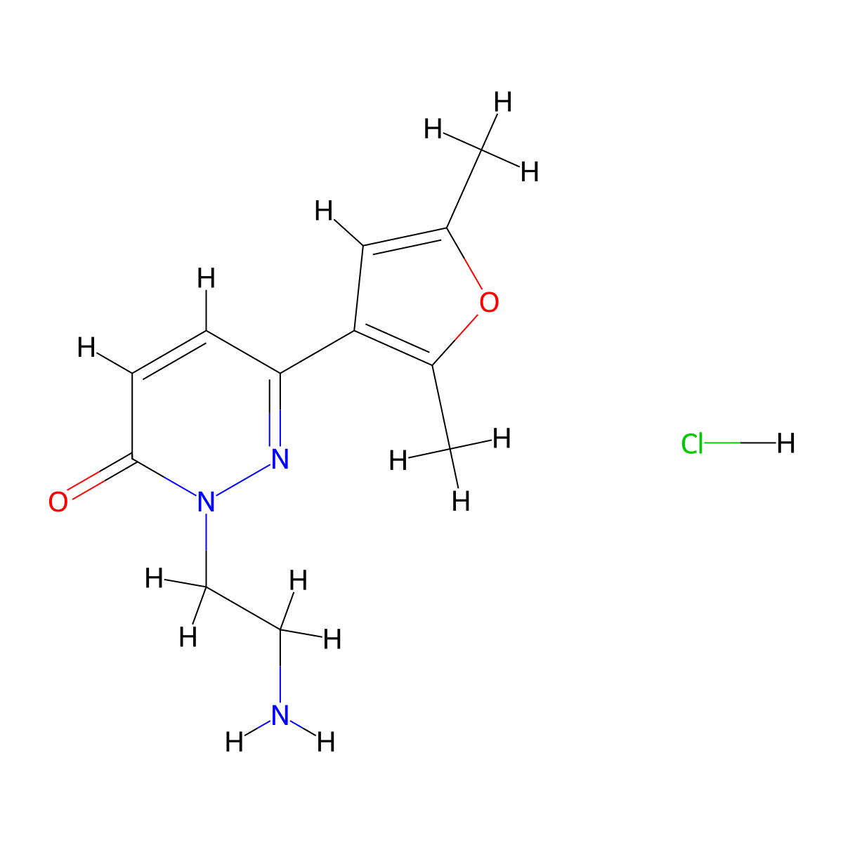 2-(2-Amino-ethyl)-6-(2,5-dimethyl-furan-3-yl)-2H-pyridazin-3-one hydrochloride molecular structure, CAS 1361115-58-3