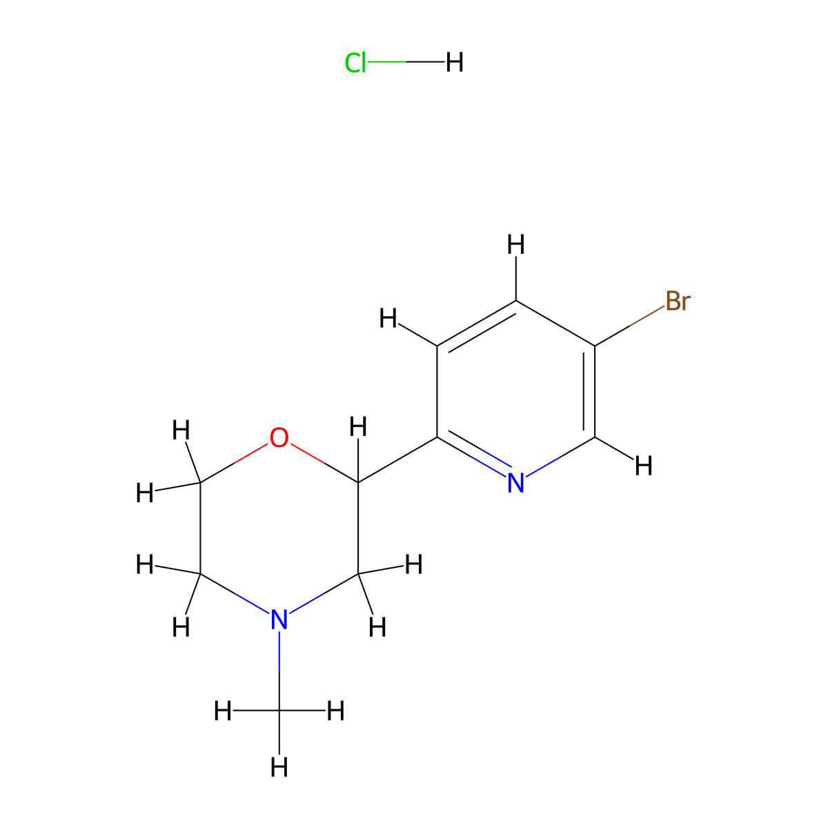 2-(5-Bromopyridin-2-yl)-4-methylmorpholine hydrochloride molecular structure, CAS 1361115-75-4