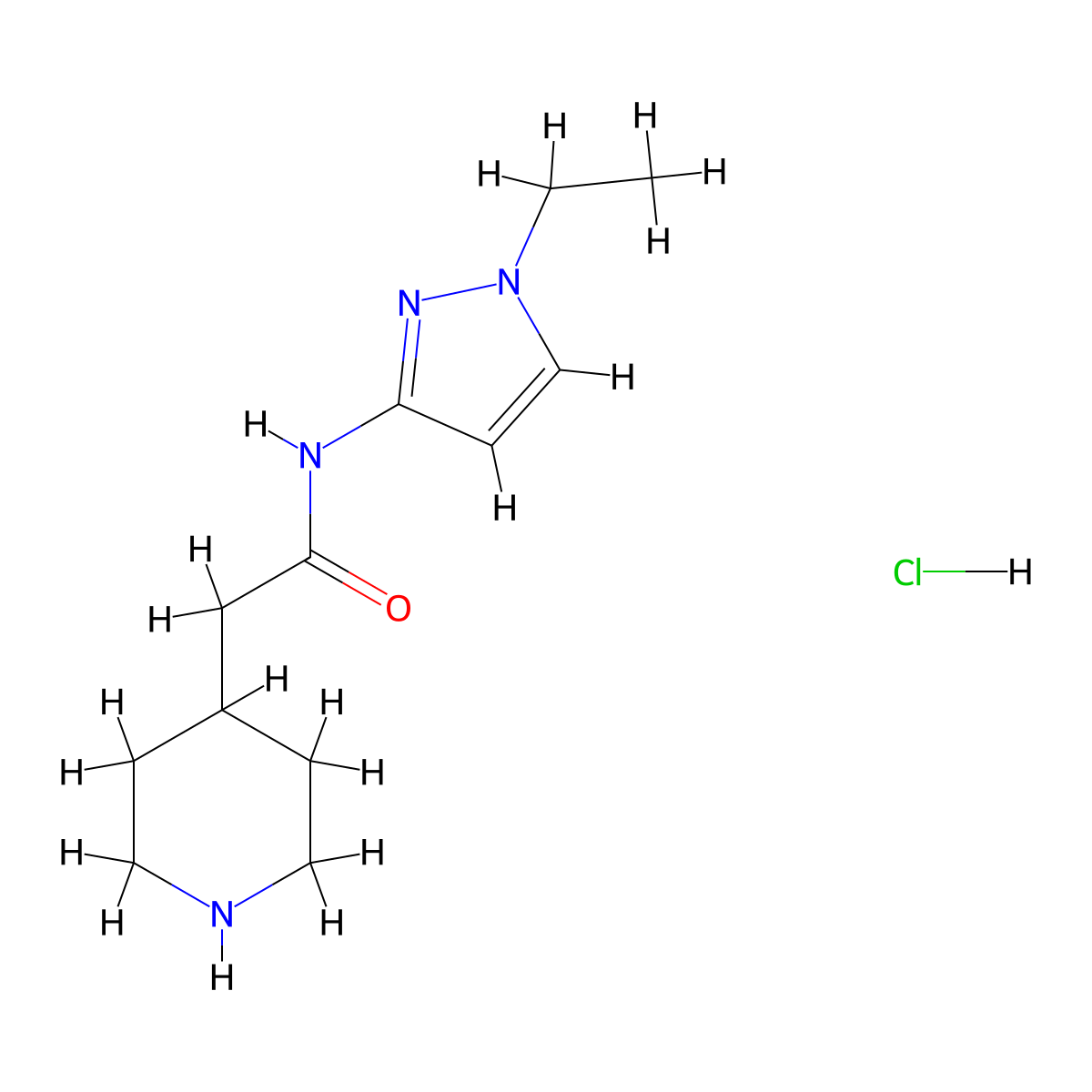 N-(1-Ethyl-1H-pyrazol-3-yl)-2-piperidin-4-yl-acetamide hydrochloride molecular structure, CAS 1361115-80-1
