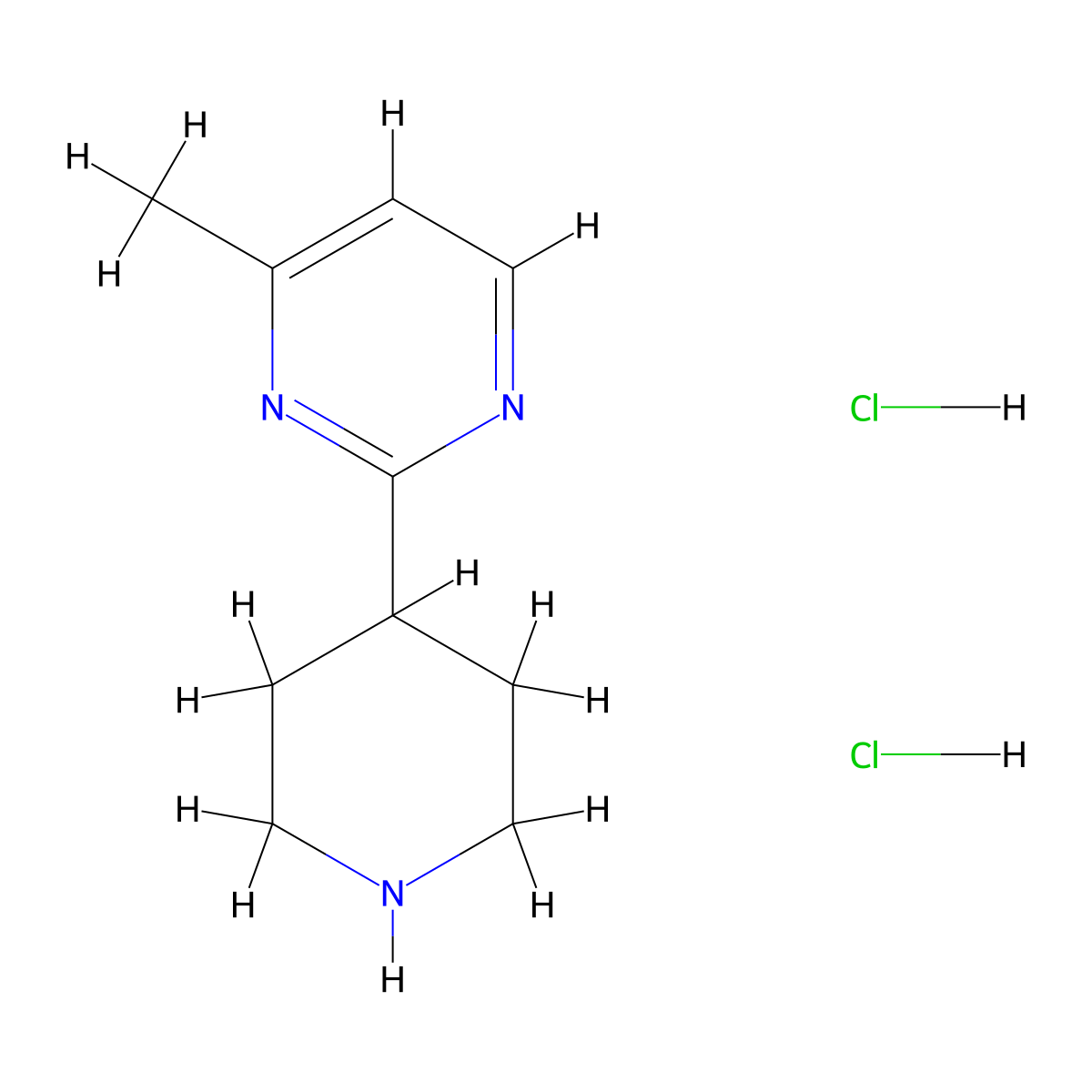 4-Methyl-2-(piperidin-4-yl)pyrimidine dihydrochloride molecular structure, CAS 1361115-81-2