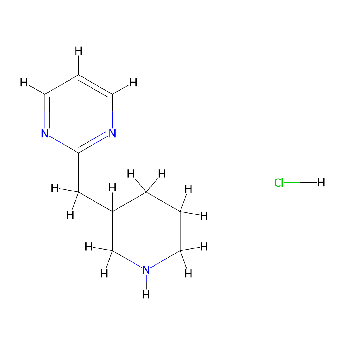 2-(Piperidin-3-ylmethyl)pyrimidine hydrochloride molecular structure, CAS 1361115-87-8