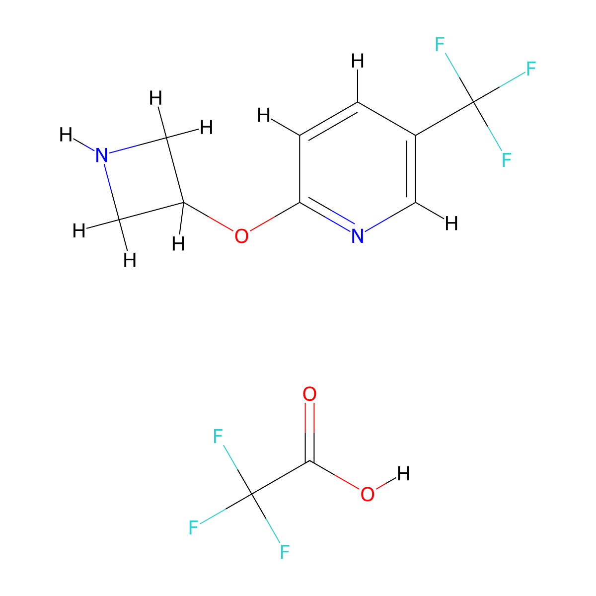 2-(Azetidin-3-yloxy)-5-(trifluoromethyl)pyridine 2,2,2-trifluoroacetate molecular structure, CAS 1361115-90-3