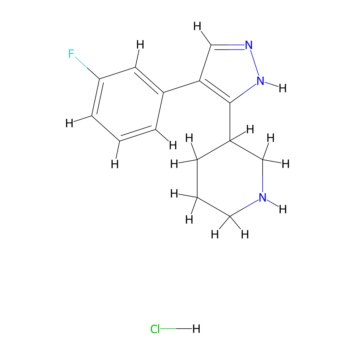 3-(4-(3-Fluorophenyl)-1H-pyrazol-3-yl)piperidine hydrochloride molecular structure, CAS 1361115-93-6