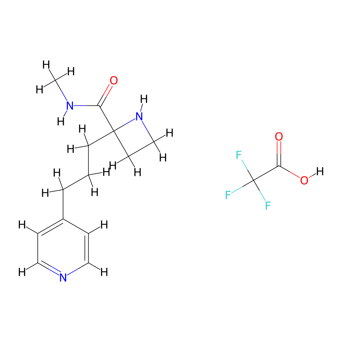 2-(3-Pyridin-4-yl-propyl)-azetidine-2-carboxylic acidmethylamide trifluoroacetic acid salt molecular structure, CAS 1361115-95-8