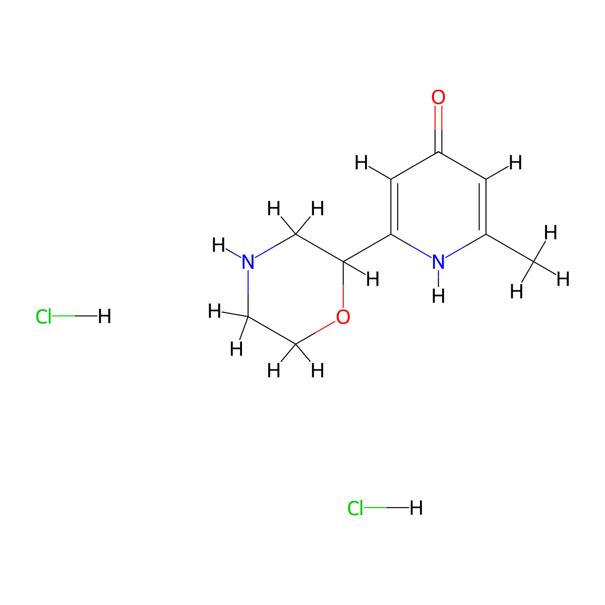 2-Methyl-6-(morpholin-2-yl)pyridin-4-ol dihydrochloride molecular structure, CAS 1361115-98-1
