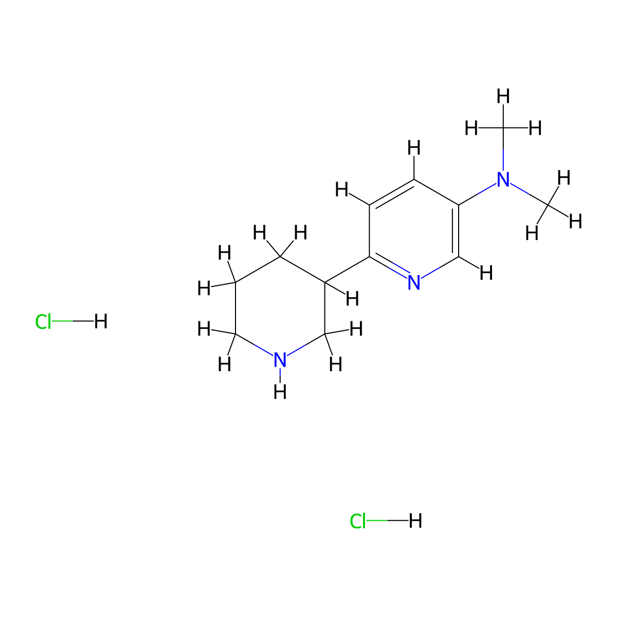 N,N-dimethyl-6-(piperidin-3-yl)pyridin-3-amine dihydrochloride molecular structure, CAS 1361116-05-3