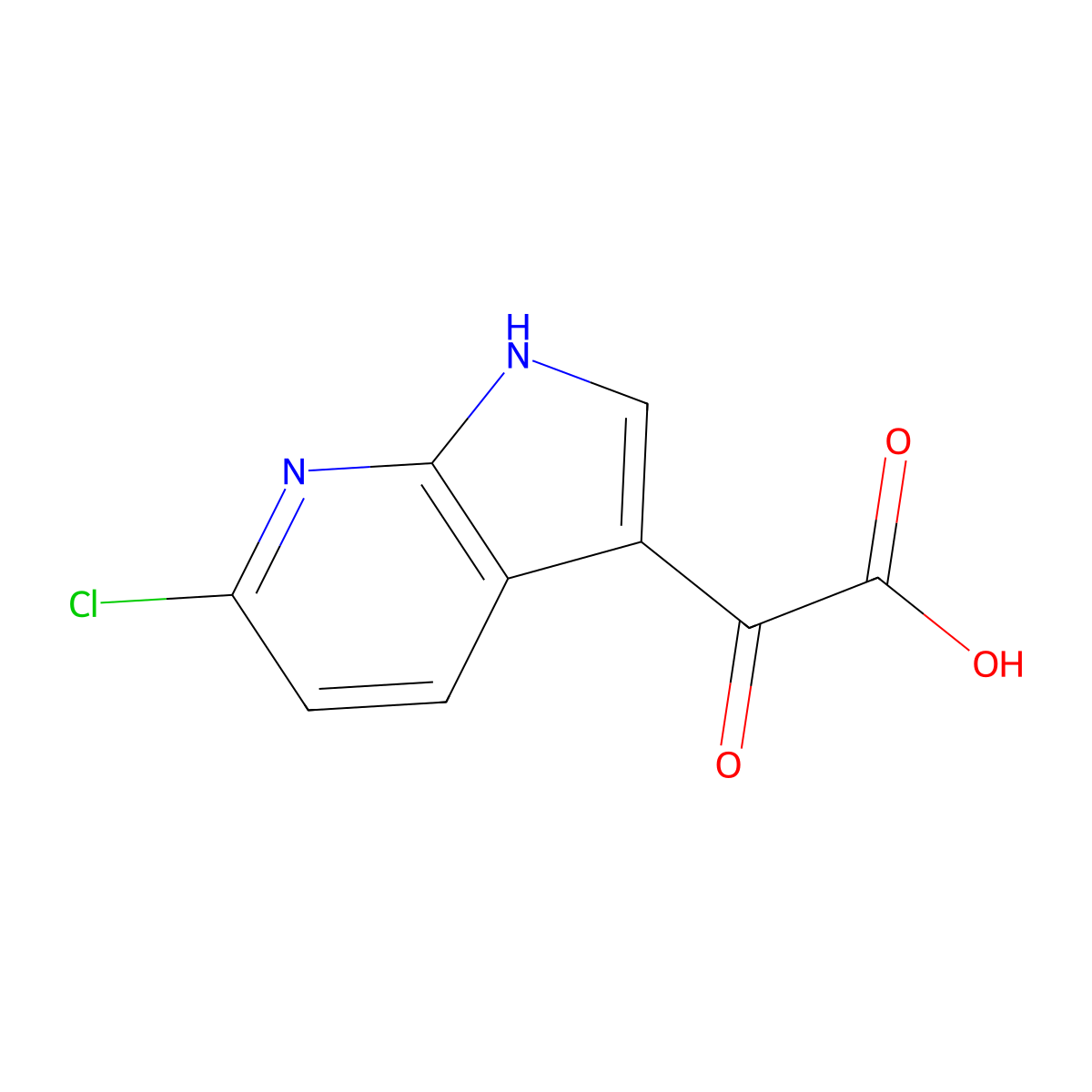 2-(6-chloro-1H-pyrrolo[2,3-b]pyridin-3-yl)-2-oxoacetic acid molecular structure, CAS 1361116-12-2
