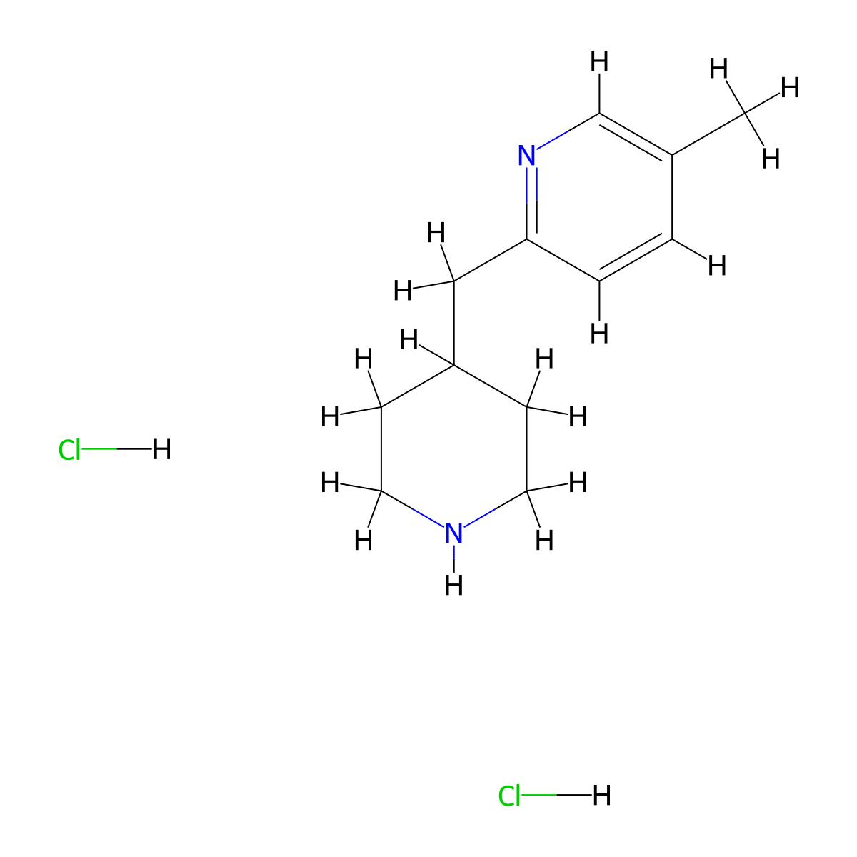 5-Methyl-2-(piperidin-4-ylmethyl)pyridine dihydrochloride molecular structure, CAS 1361116-20-2