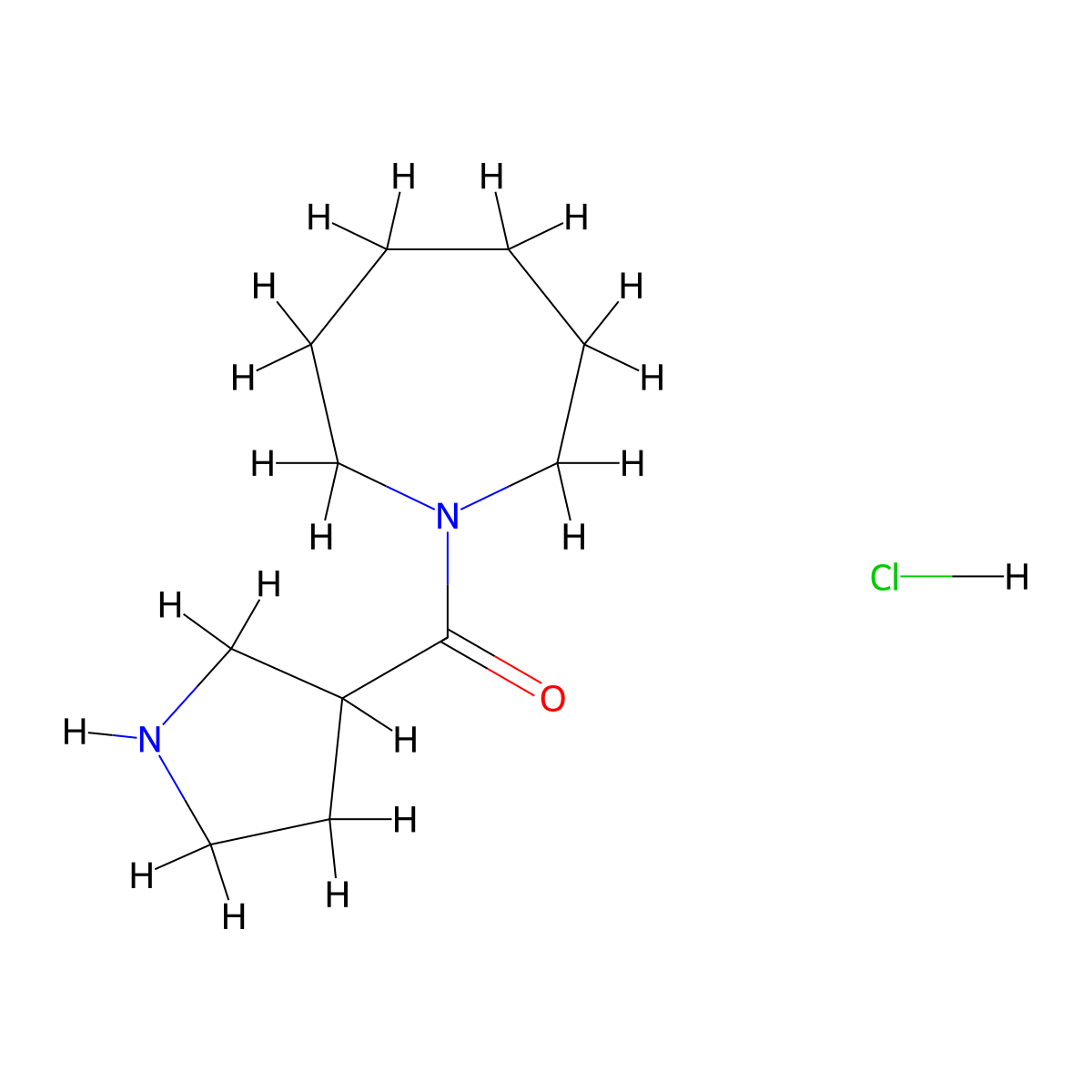 1-(Pyrrolidine-3-carbonyl)azepane hydrochloride molecular structure, CAS 1361116-21-3