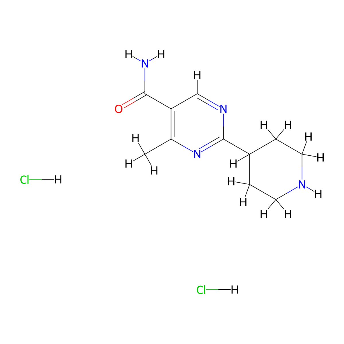 4-Methyl-2-(piperidin-4-yl)pyrimidine-5-carboxamide dihydrochloride molecular structure, CAS 1361116-31-5