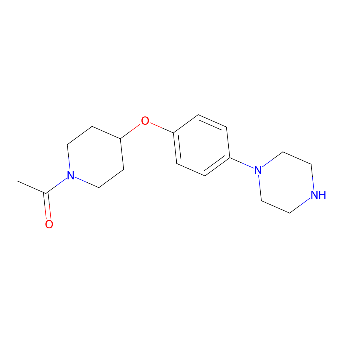 1-[4-(4-Piperazin-1-yl-phenoxy)-piperidin-1-yl]-ethanone molecular structure, CAS 1361116-33-7