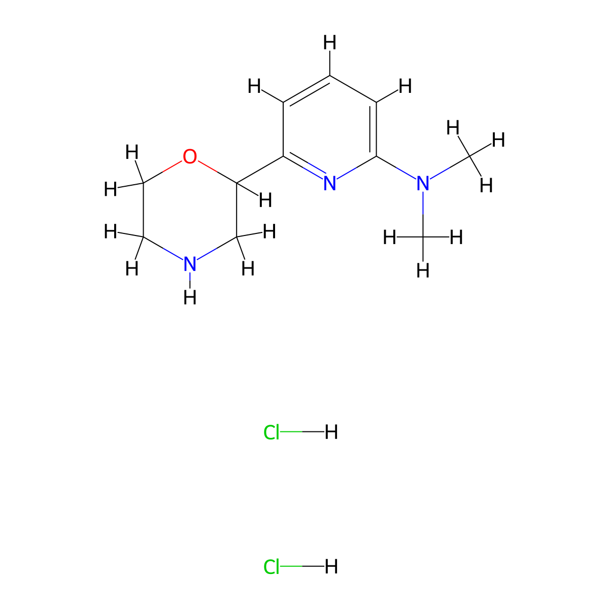 Dimethyl-(6-morpholin-2-yl-pyridin-2-yl)-amine dihydrochloride molecular structure, CAS 1361116-36-0