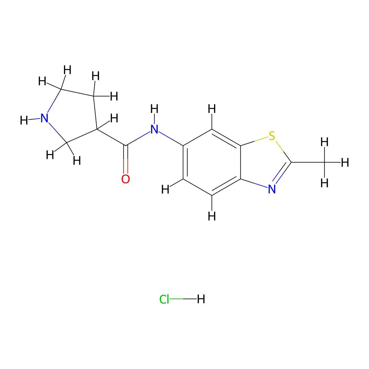 N-(2-Methylbenzo[d]thiazol-6-yl)pyrrolidine-3-carboxamide hydrochloride molecular structure, CAS 1361116-39-3