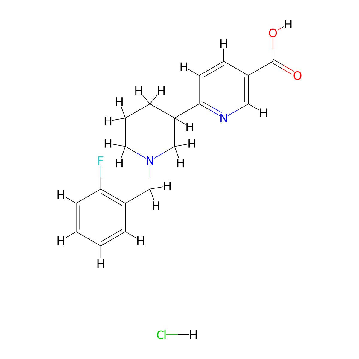 6-(1-(2-Fluorobenzyl)piperidin-3-yl)nicotinic acid hydrochloride molecular structure, CAS 1361116-41-7