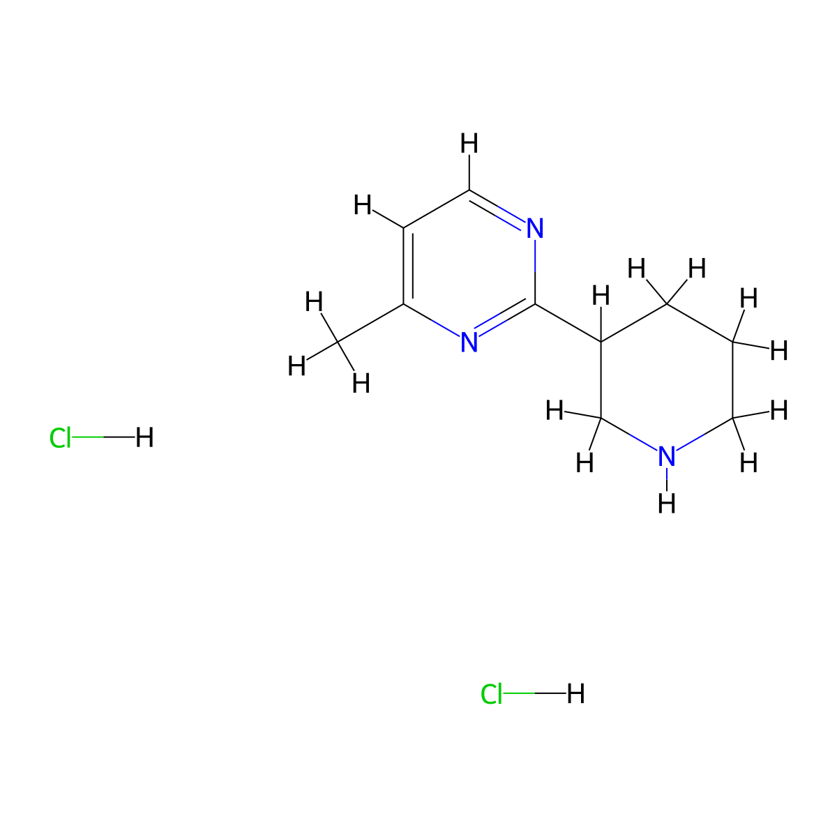 4-Methyl-2-piperidin-3-ylpyrimidine dihydrochloride molecular structure, CAS 1361116-42-8