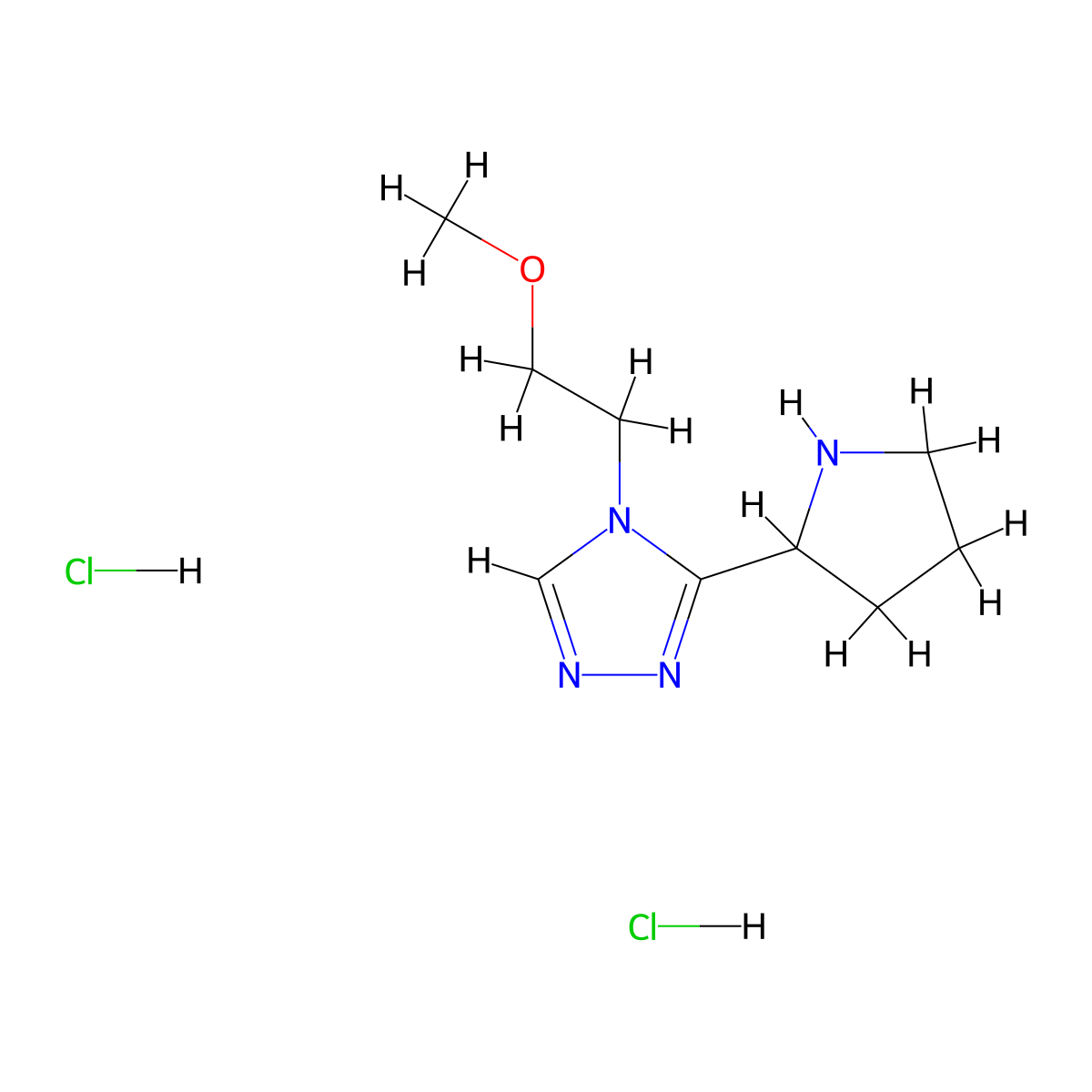 4-(2-Methoxy-ethyl)-3-pyrrolidin-2-yl-4H-[1,2,4]triazole dihydrochloride molecular structure, CAS 1361116-46-2