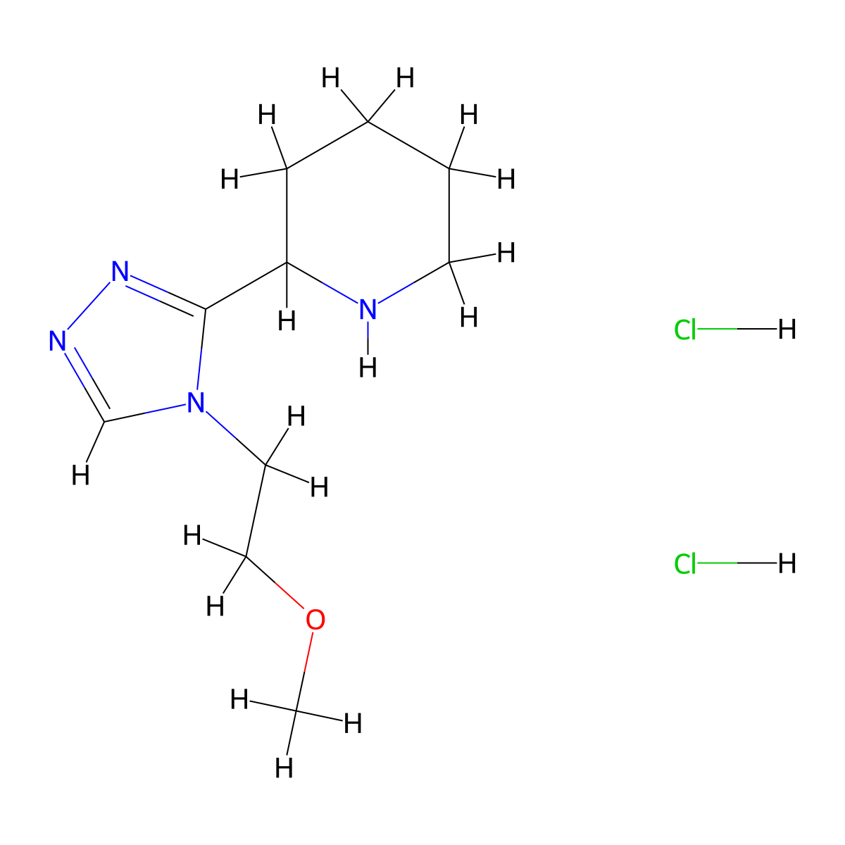 2-(4-(2-Methoxyethyl)-4H-1,2,4-triazol-3-yl)piperidine dihydrochloride molecular structure, CAS 1361116-52-0