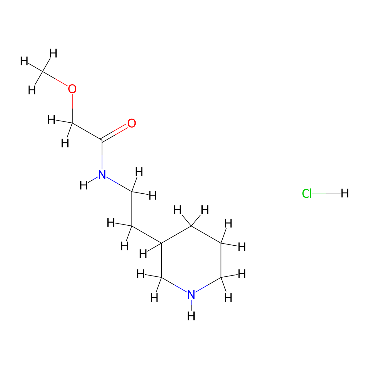 2-Methoxy-N-(2-piperidin-3-yl-ethyl)-acetamide hydrochloride molecular structure, CAS 1361116-55-3